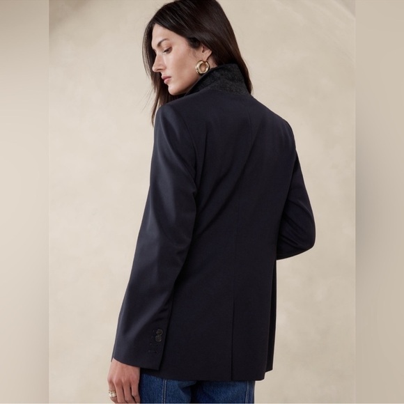 NWT! BANANA REPUBLIC NAVY SIENA SLIM ITALIAN WOOL BLAZER 💛 - Picture 7 of 16